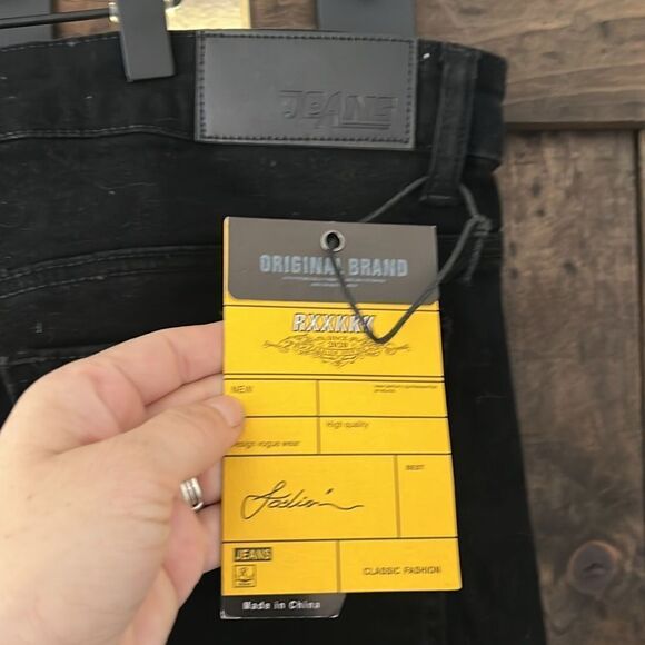 RXXKKK Men's Classic Regular Fit Zipper Fly Biker Jeans - Picture 8 of 16